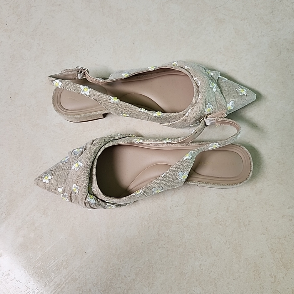 NEW Women's Kelly & Katie Ofena Linen Mule Flat Embroidered Daisies Size 11 - Picture 9 of 10